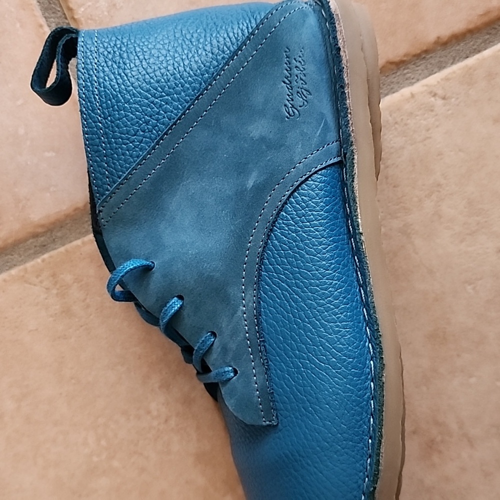 Women's Gudrun Sjoden Blue Leather Shoes - Picture 2 of 5